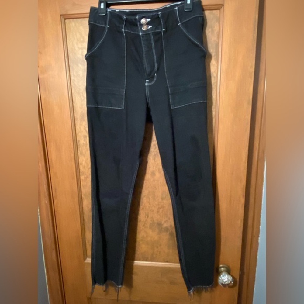 black cargo pant style jeans